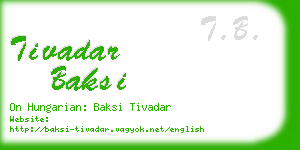 tivadar baksi business card